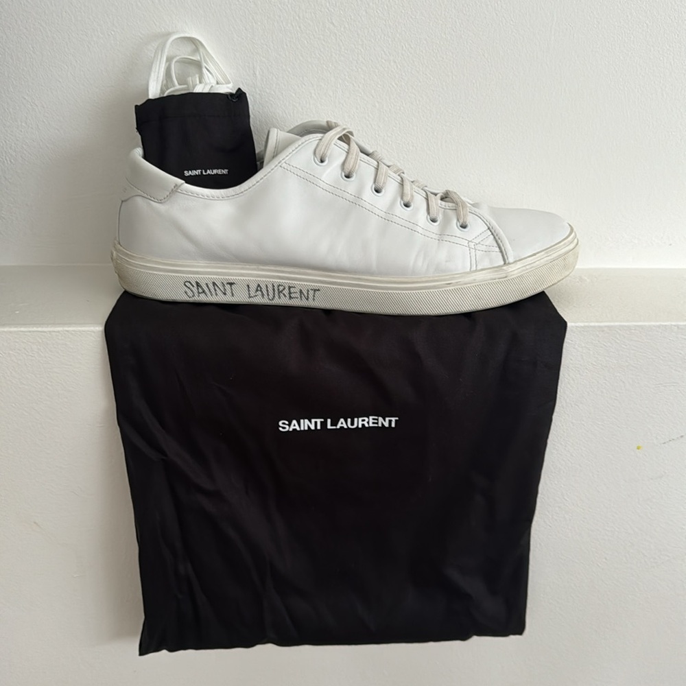 YSL Leather Sneakers Greenwich Moon
